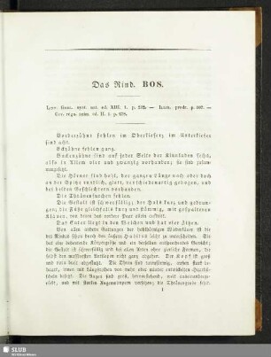 Das Rind. Bos