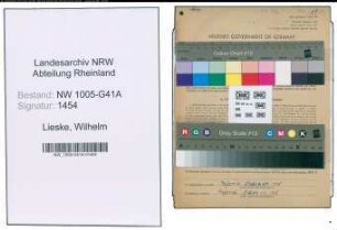 Entnazifizierung Wilhelm Lieske , geb. 14.02.1907 (Weichenwaerter)