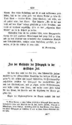 Aus der Geschichte der Pädagogik in der christlichen Zeit