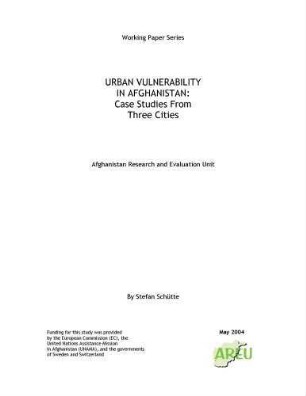 Urban vulnerability in Afghanistan : case studies from three cities