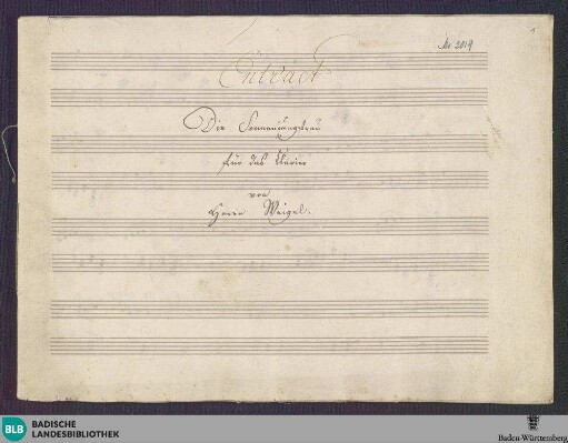 Die Sonnenjungfrau. Arr - Don Mus.Ms. 2019 : V (2), orch; GraW VI.3