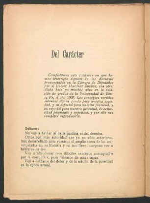Del carácter