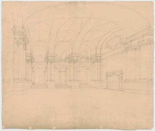 Thiersch, Friedrich von; München; Justizpalast - Vorhalle (Perspektive)