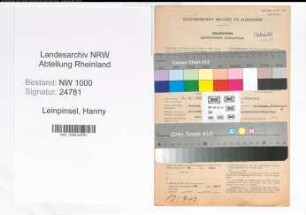 Entnazifizierung Hanny Leinpinsel, geb. 31.12.1899 (Buchhalterin)
