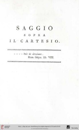 Saggio sopra il cartesio
