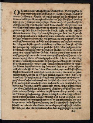 Das wir vorhin/ Allerheiligister Babist Leo/ Erwirdigisten in got vaeter und ir geschickten Botschafften (allerhöflichisten menner) allwegen/ Begert ...