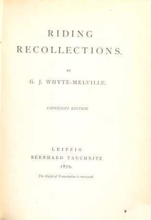 Riding recollections