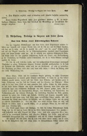 Aus dem Leben eines Schleswigschen Lehrers