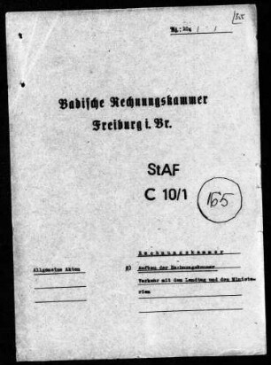 Verkehr mit dem Landtag und mit den Ministerien