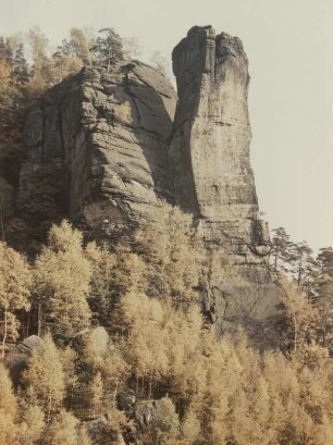 Teufelsturm bei Schmilka von Südwesten