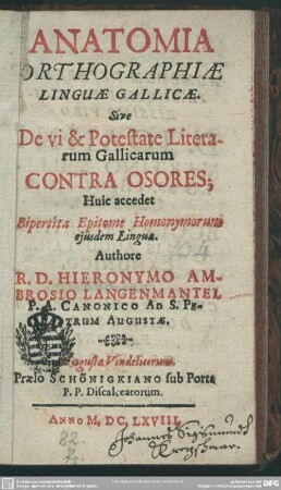 Anatomia orthographiae Gallicae