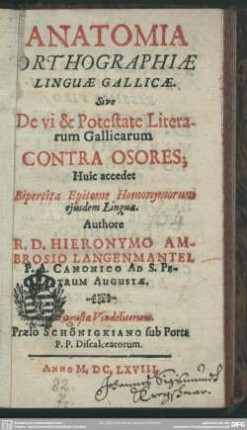 Anatomia orthographiae Gallicae