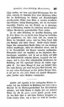 407-416 "Ueber Begriff und Methode der sogenannten biblischen Einleitung" von Herrmann Hupfeld