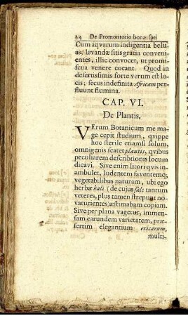 Cap. VI. De Plantis. - Cap. X. De Corporis habitu.