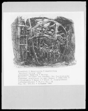 Der faschistische Alptraum, erschienen in zwei Mappen — Mappe 1 — Blatt 3, Ausgegrabener Luftschutzbunker
