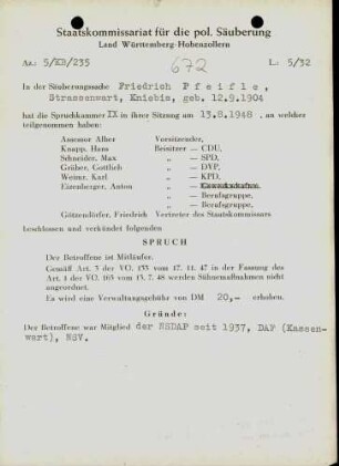Pfeifle, Friedrich