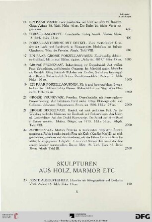Skulpturen aus Holz, Marmor etc. (Nr. 23-42)