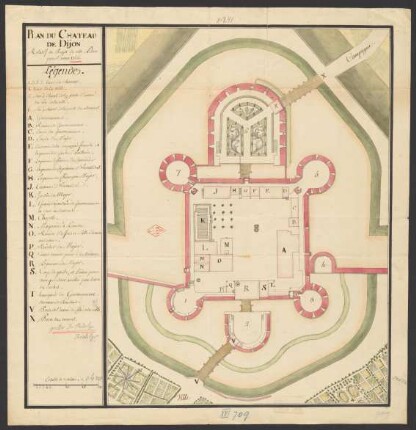 Plan du Chateau de Dijon : relatif au projet de cette place pur l'année 1755