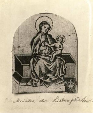 Meister der Liebesgärten: Sitzende Madonna. Zeichnung