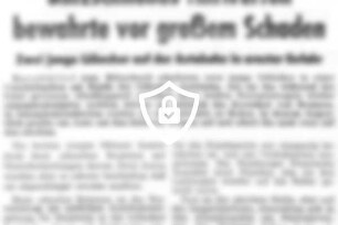 Blitzschnelles Hinwerfen bewahrte vor großem Schaden