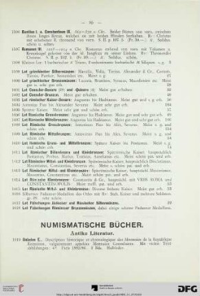 Numismatische Bücher (Nr. 1619-1666)