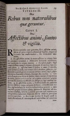 Titulus II. De Rebus non naturalibus quae geruntur