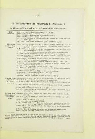 III. Quellenschriften und bibliographische Nachweise