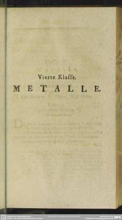 Vierte Klasse. Metalle