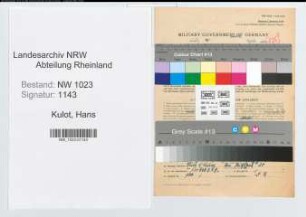 Entnazifizierung Hans Kulot , geb. 23.05.1895 (Polizeibeamter)