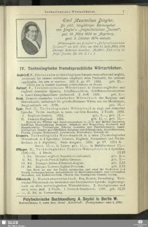IV. Technologische fremdsprachliche Wörterbücher