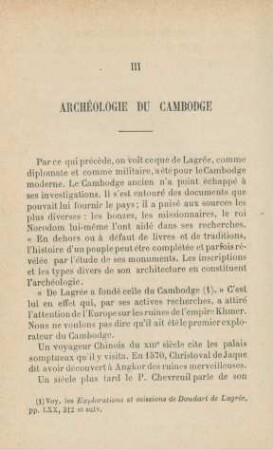 III. Archéologie du Cambodge