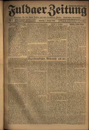 Erste Ausgabe vom Samstag, den 05. Januar 1929.