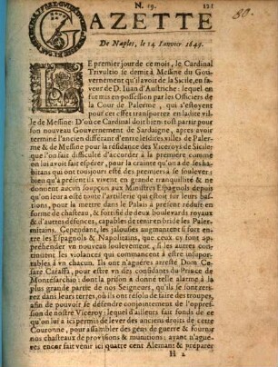 Gazette, de Naples : N. 19