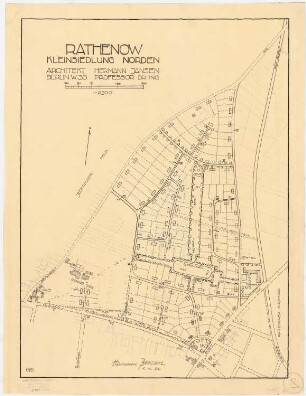 Bebauungsplan Kleinsiedlung Norden, Rathenow: Grund- und Lageplan 1:2500