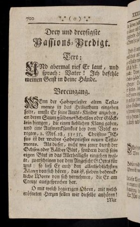 700-720, Drey und dreysigste Passions-Predigt