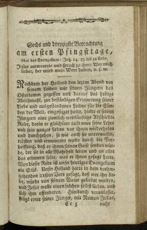 Sechs und dreryzigste Betrachtung am ersten Pfingsttage, [...]