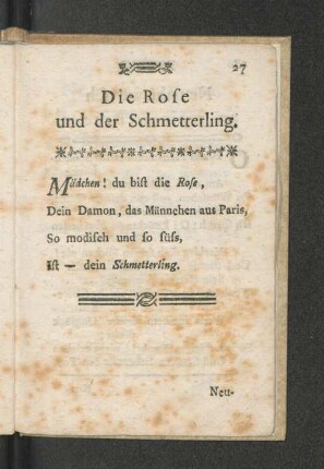Die Rose und der Schmetterling.