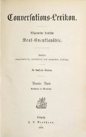 Brockhaus' Conversations-Lexicon : Vollständig in 15 Bänden. 9