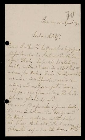 Nr. 45: Brief von Luigi Bianchi an Adolf Hurwitz, Pisa, 25.4.1893