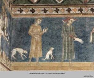Wandmalerei der Sala Dante : Ostwand: Der thronende Karl II. mit ihm huldigenden Personen