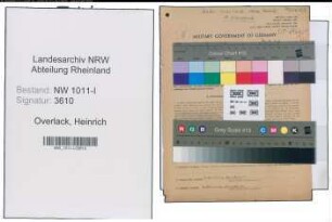 Entnazifizierung Heinrich Overlack , geb. 09.10.1895 (Kaufmann)