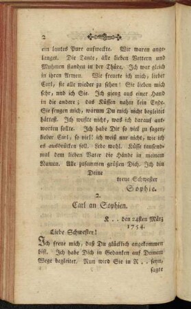 2. Carl an Sophien. K .. den 24sten März 1754.