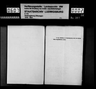 Aktenaussonderung beim Oberamt Welzheim