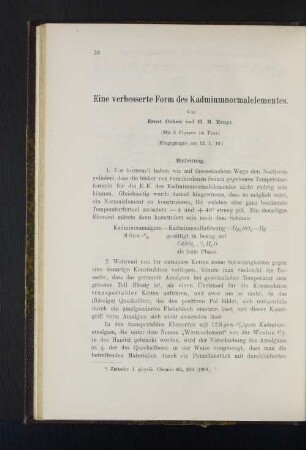 Eine verbesserte Form des Kadmiumnormalelements