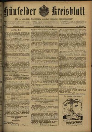 Ausgabe vom Samstag, den 09. Februar 1918.