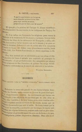 Salvadora : Cuento escrito para la "Revista Literaria", por D. Rafael Ortíz