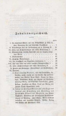 III-VII Inhaltsverzeichnis