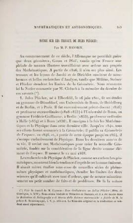 Notice sur les travaux de Jules Plücker.