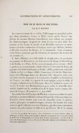 Notice sur les travaux de Jules Plücker.
