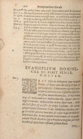 Evangelivm Domincae XV. Post Pentecosten.